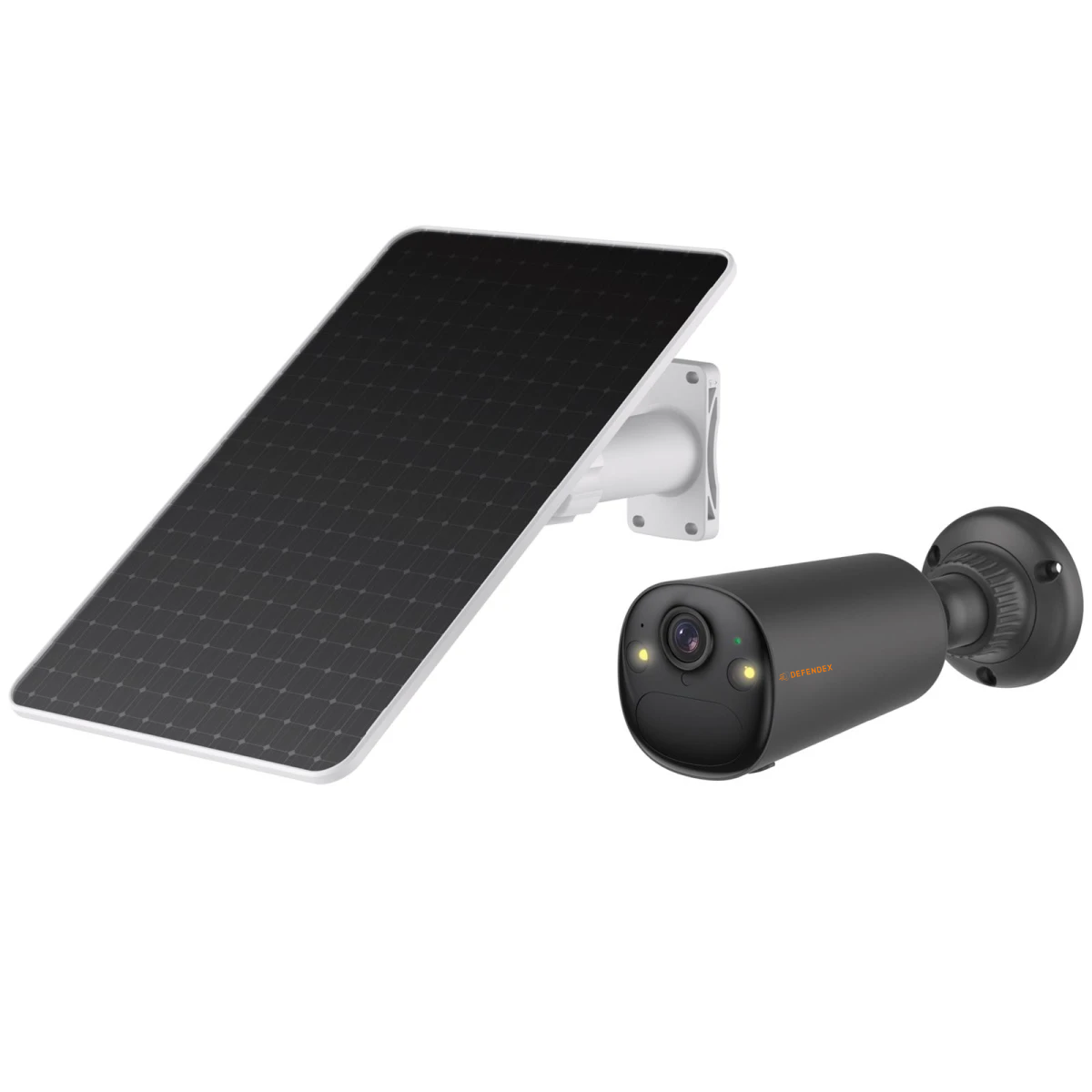 Defendex Wi-Protect IP 4G Kamera | 4 MP | SIM | Solarpanel | 2-Wege-Audio | Batterie | Alarm | WDR | App | Schwarz