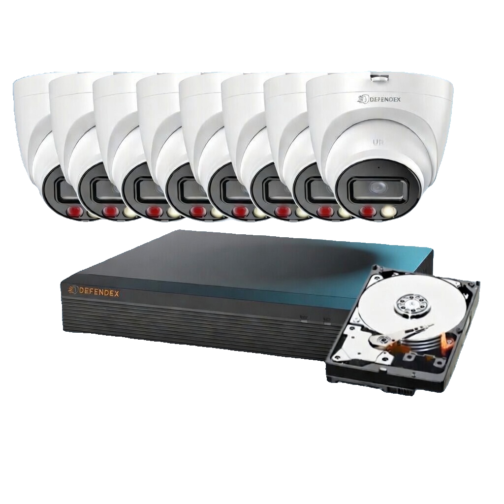 DEFENDEX 8-Kamera 4MP PoE Set mit SmartVision 8-Kanal-NVR und 4TB HDD