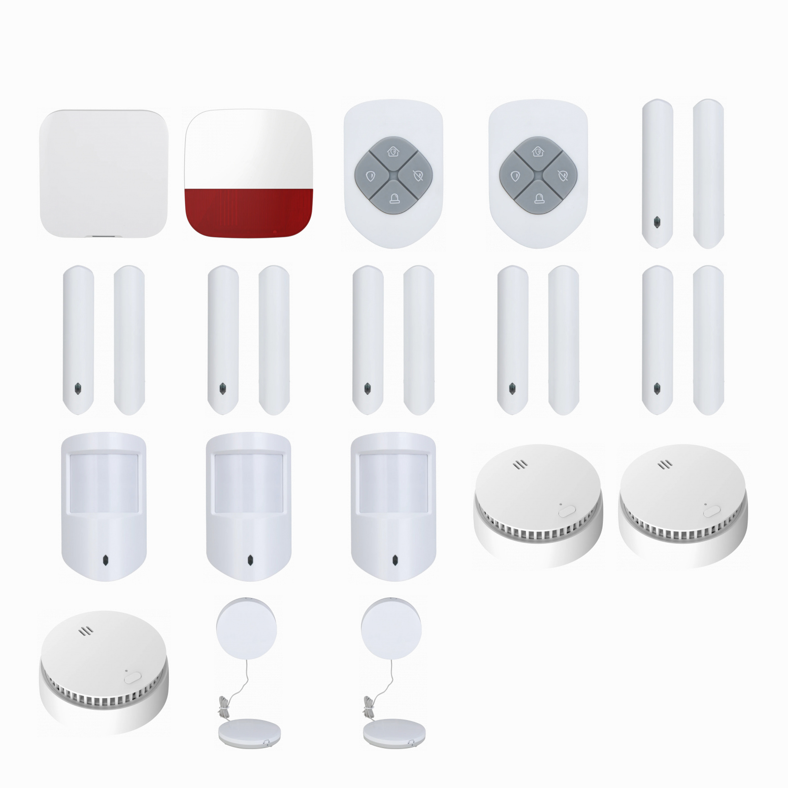 DEFENDEX Alarmset 4G/LTE – 6 Kontakte, 3 Bewegungsmelder, 3 Rauch- & 2 Wassermelder