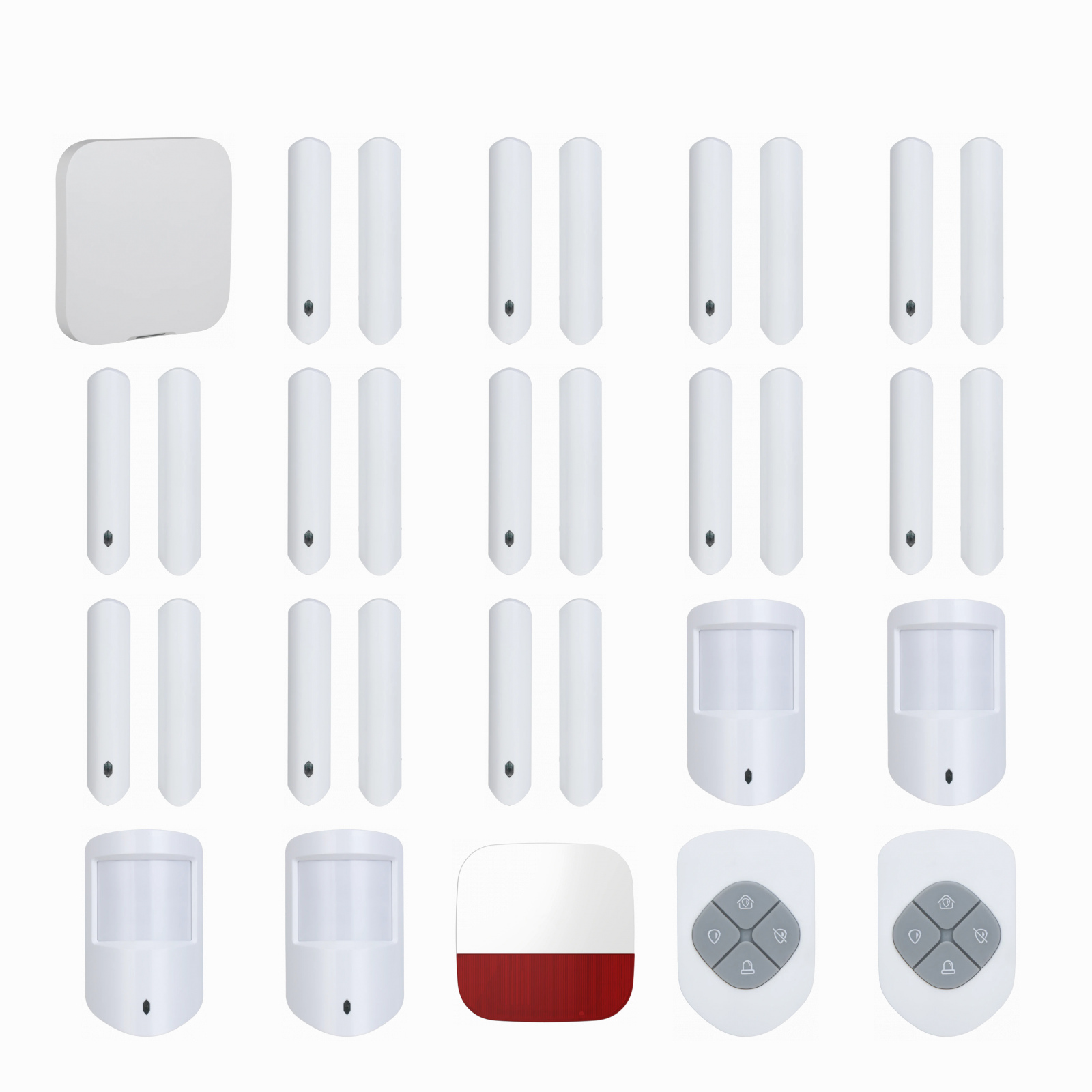 DEFENDEX Alarmset WLAN/LAN – 12 Kontakte, 4 Bewegungsmelder