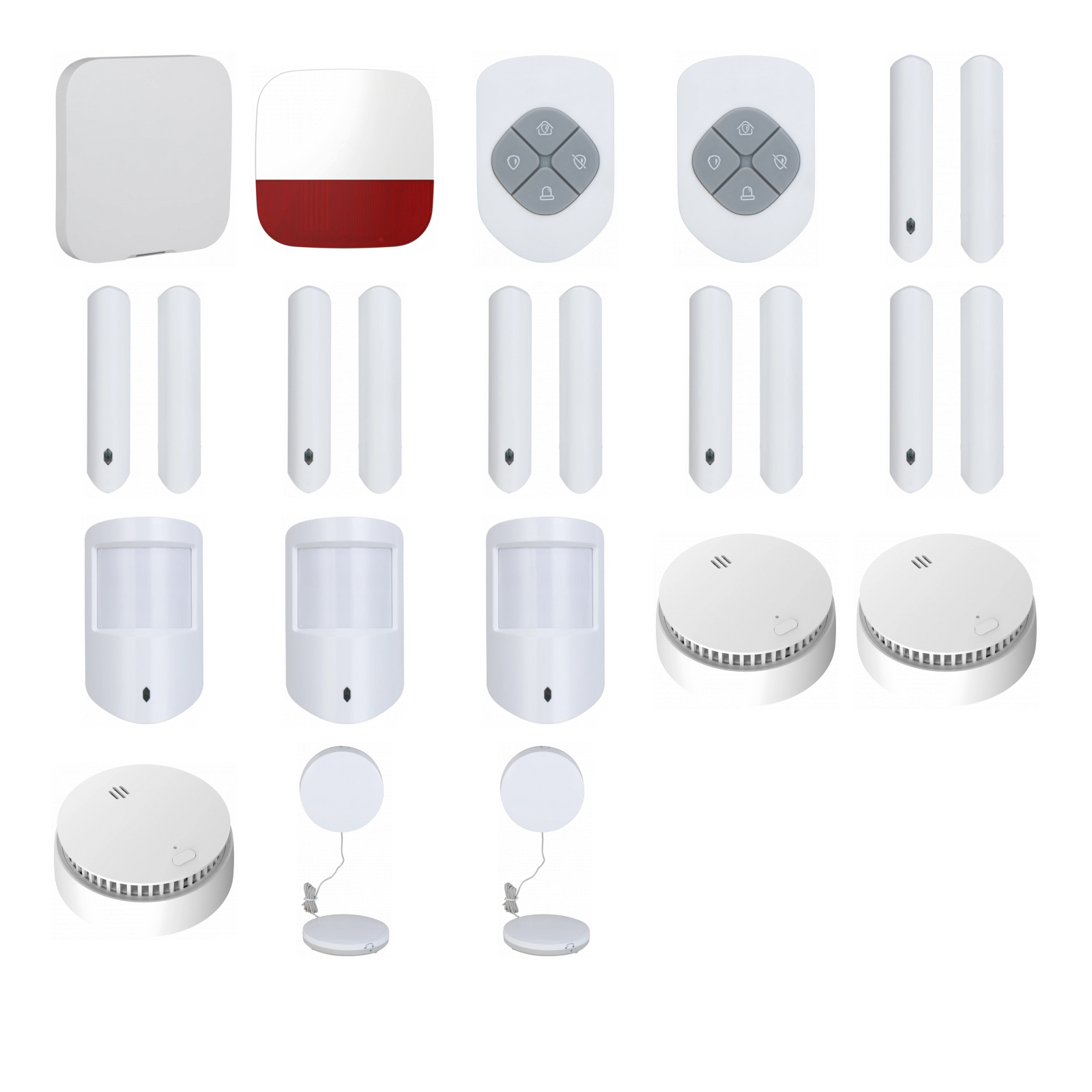 DEFENDEX Alarmset WLAN/LAN – 6 Kontakte, 3 Bewegungsmelder, 3 Rauch- & 2 Wassermelder