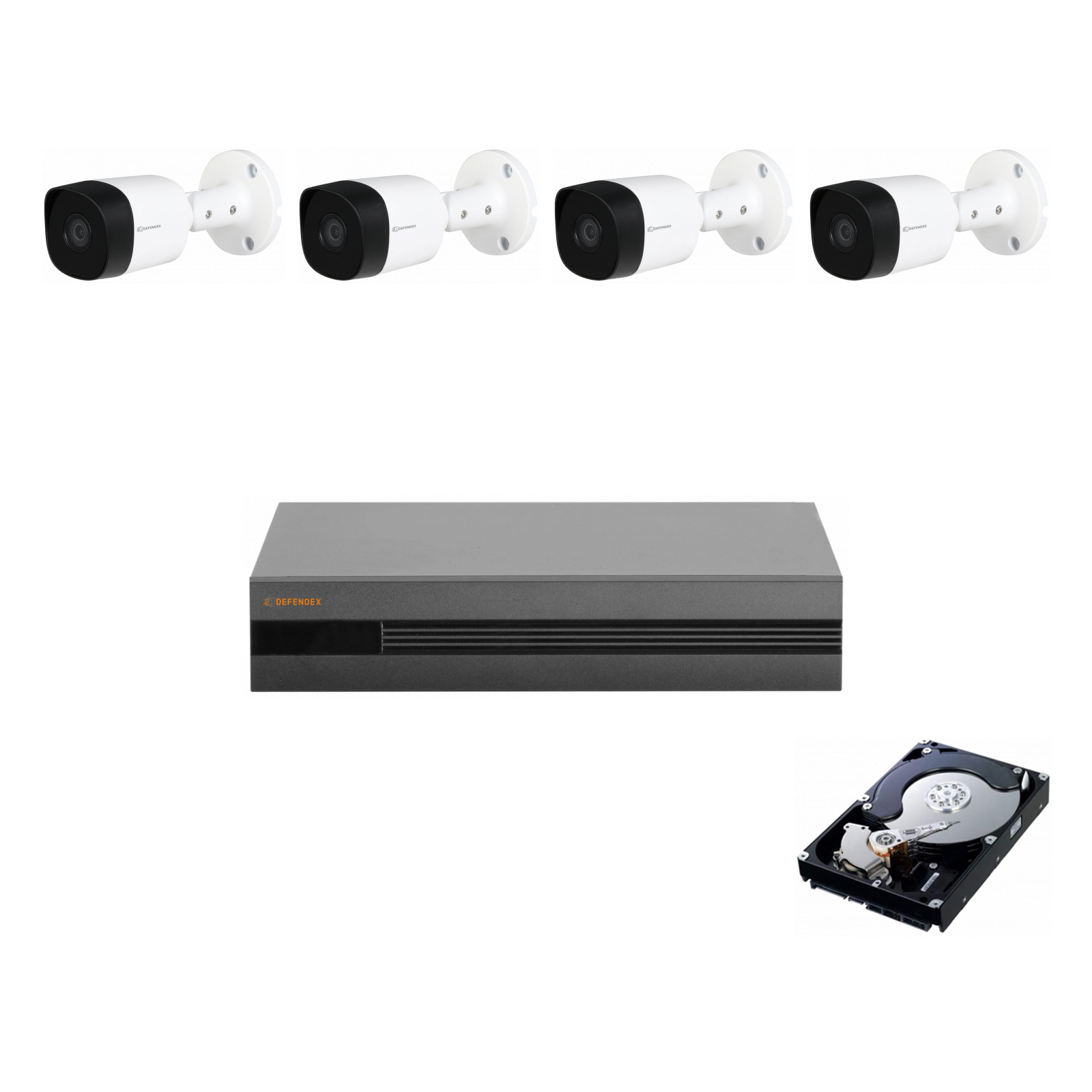 DEFENDEX HDCVI Komplettset | 4× 2 MP Bullet | 1 TB