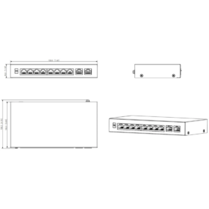 Defendex 8-Port PoE Switch | 2× Uplink | Gigabit | 96W | Long Range 250m Hover Image