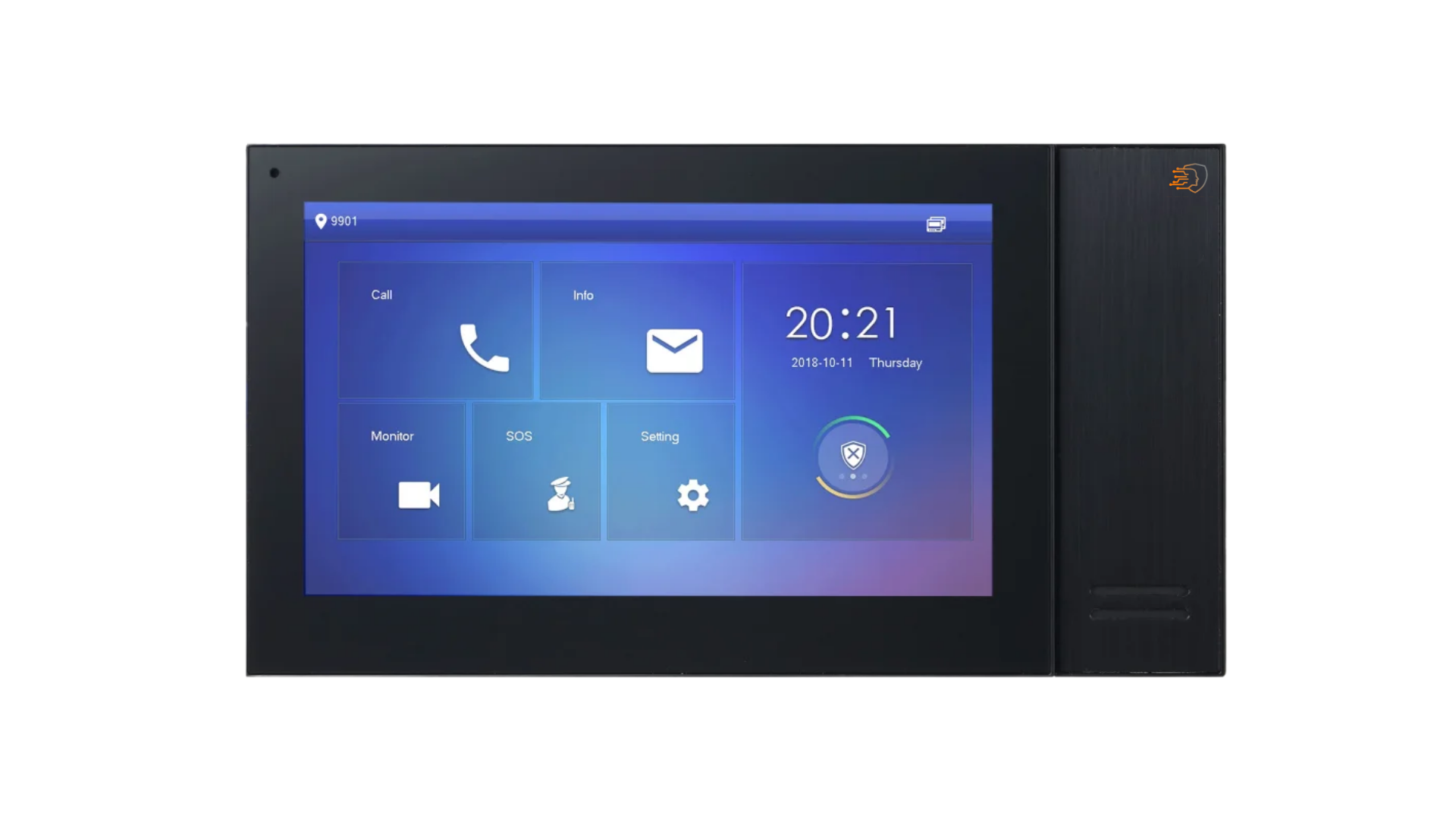Defendex IP Video Türsprechanlage 7" LCD Touchscreen Monitor mit PoE in schwarz