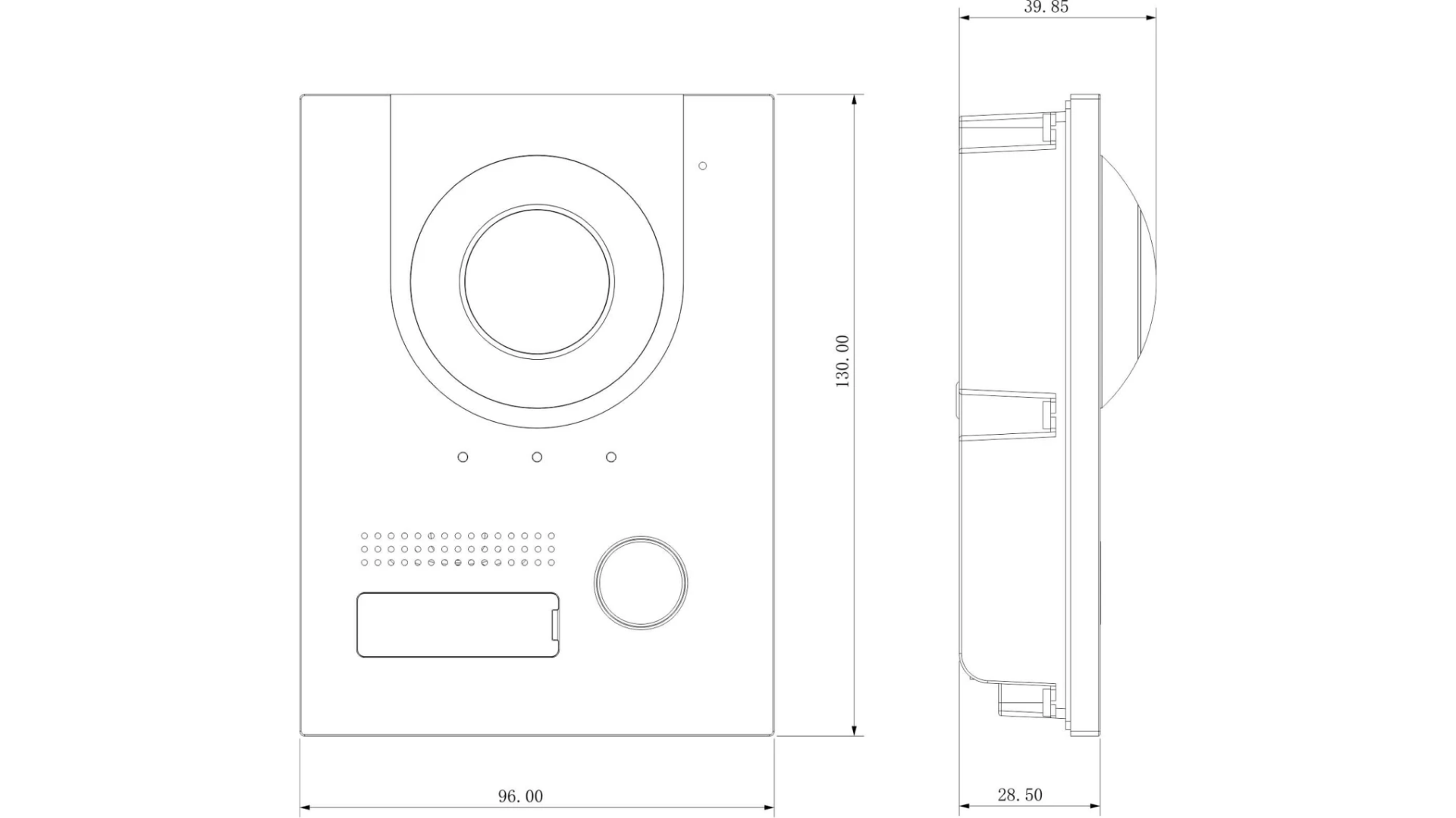 Defendex IP Video-Türsprechanlage Außenstation in Anthrazit mit 2 MP Kamera und 168,6 Grad Weitwinkel